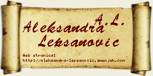 Aleksandra Lepšanović vizit kartica
